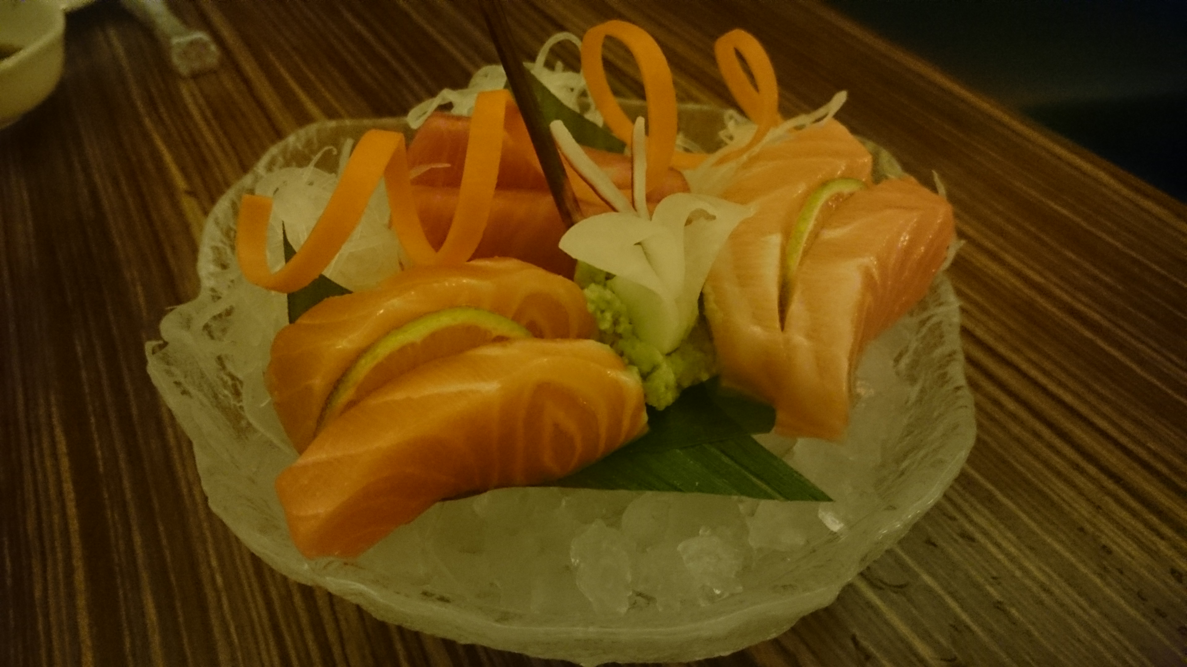 Salmon and Fatty Tuna sashimi at Yokari, Riyadh