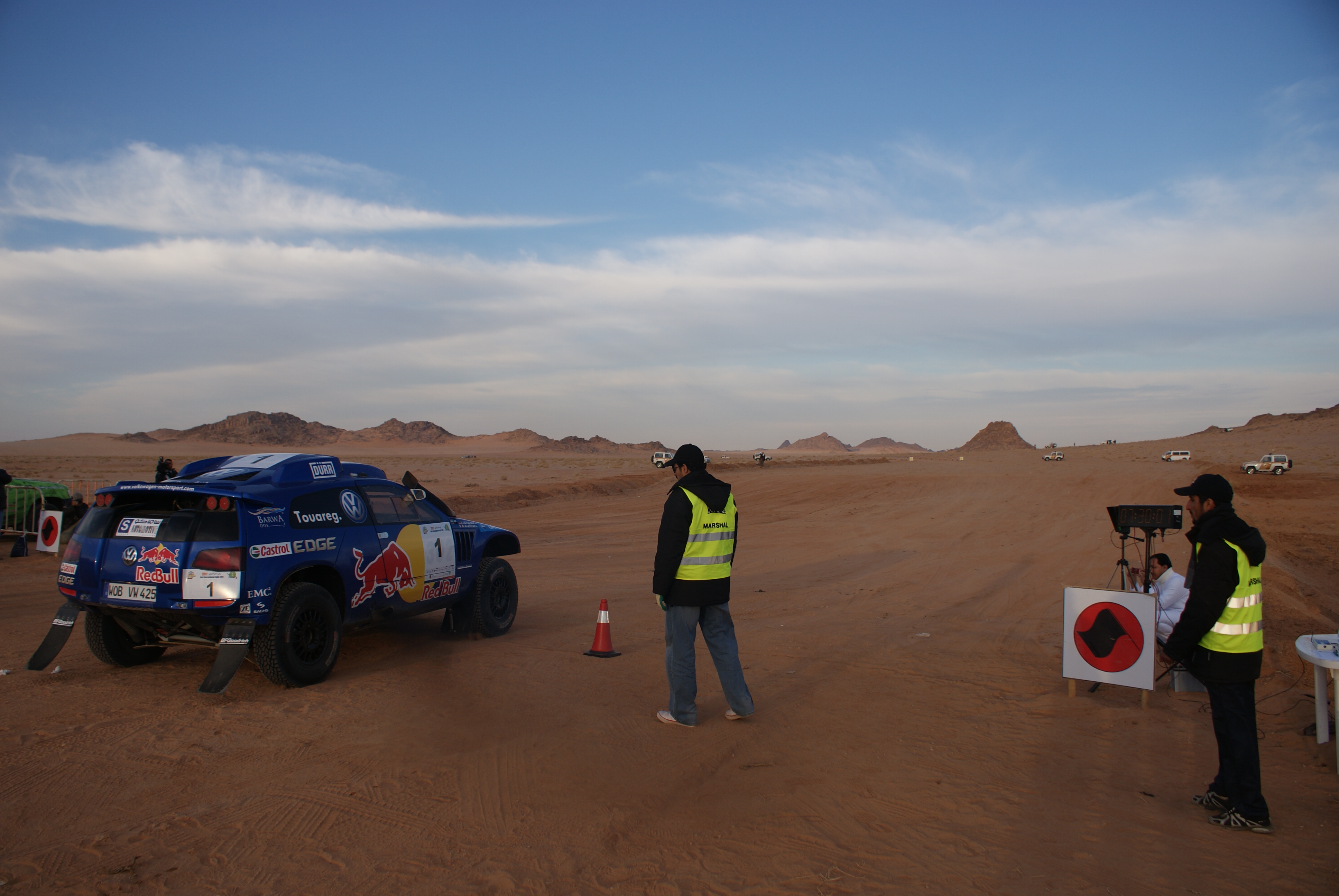 At the start of the desert stage of the Ha'il Rally