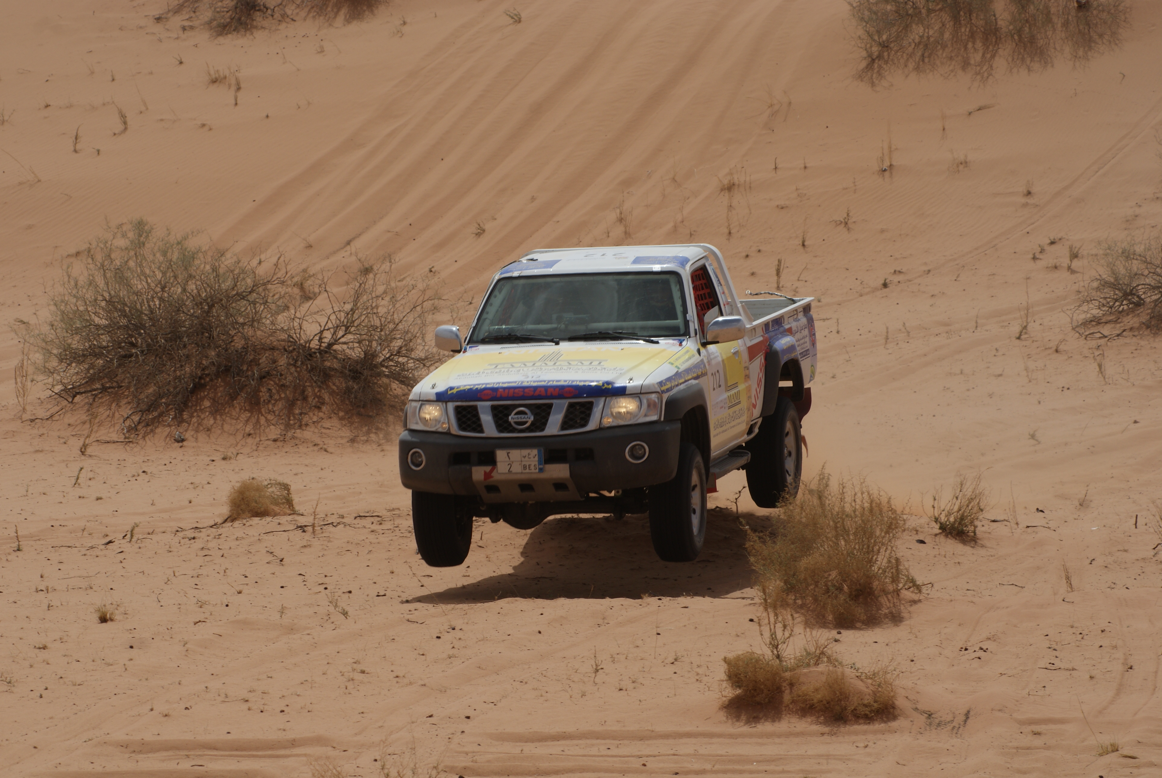 Getting airborne at the Ha'il Rally