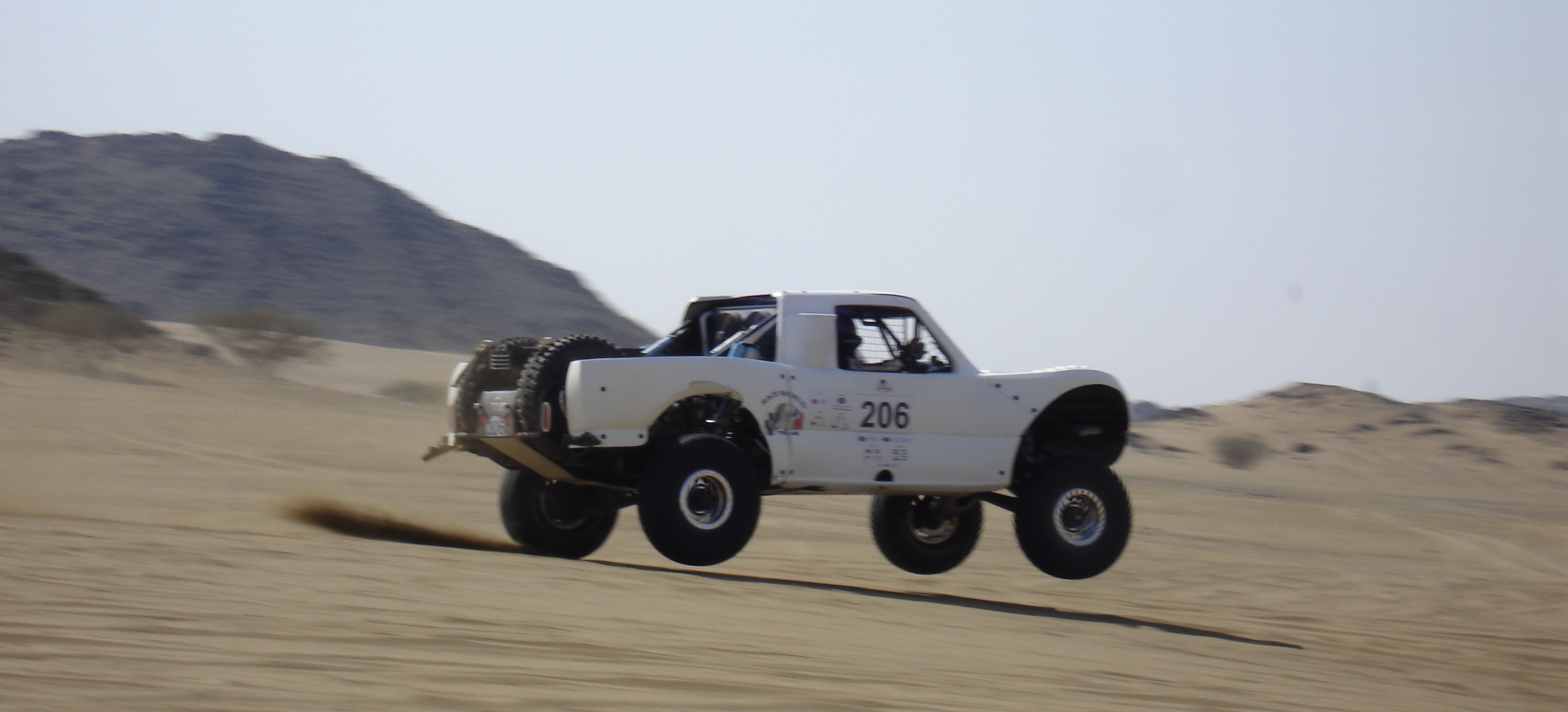 Racing through the sand at the Jeddah Rallly