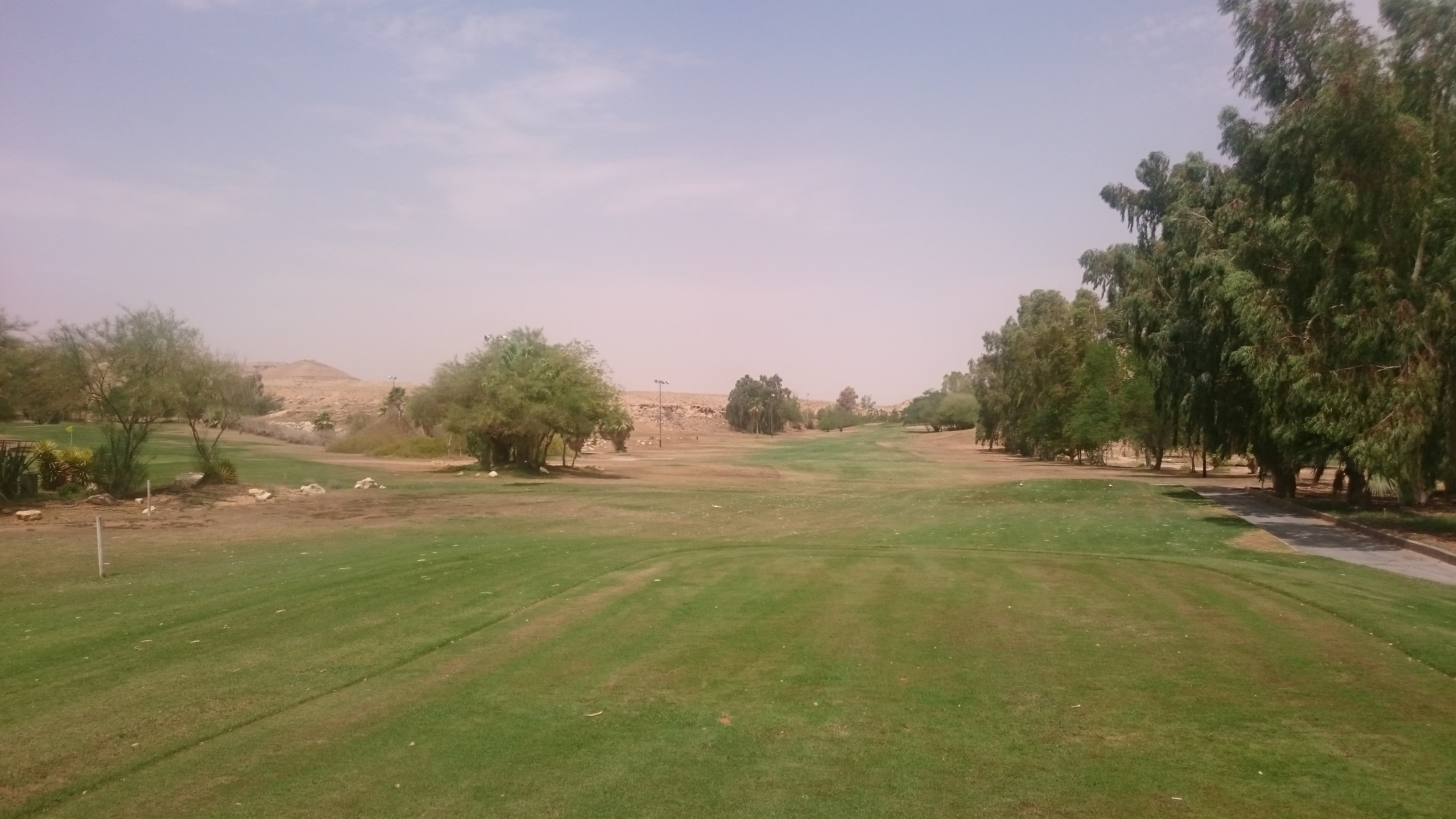 The 10th (in front) and 12th (left) holes at Dirab Golf Club