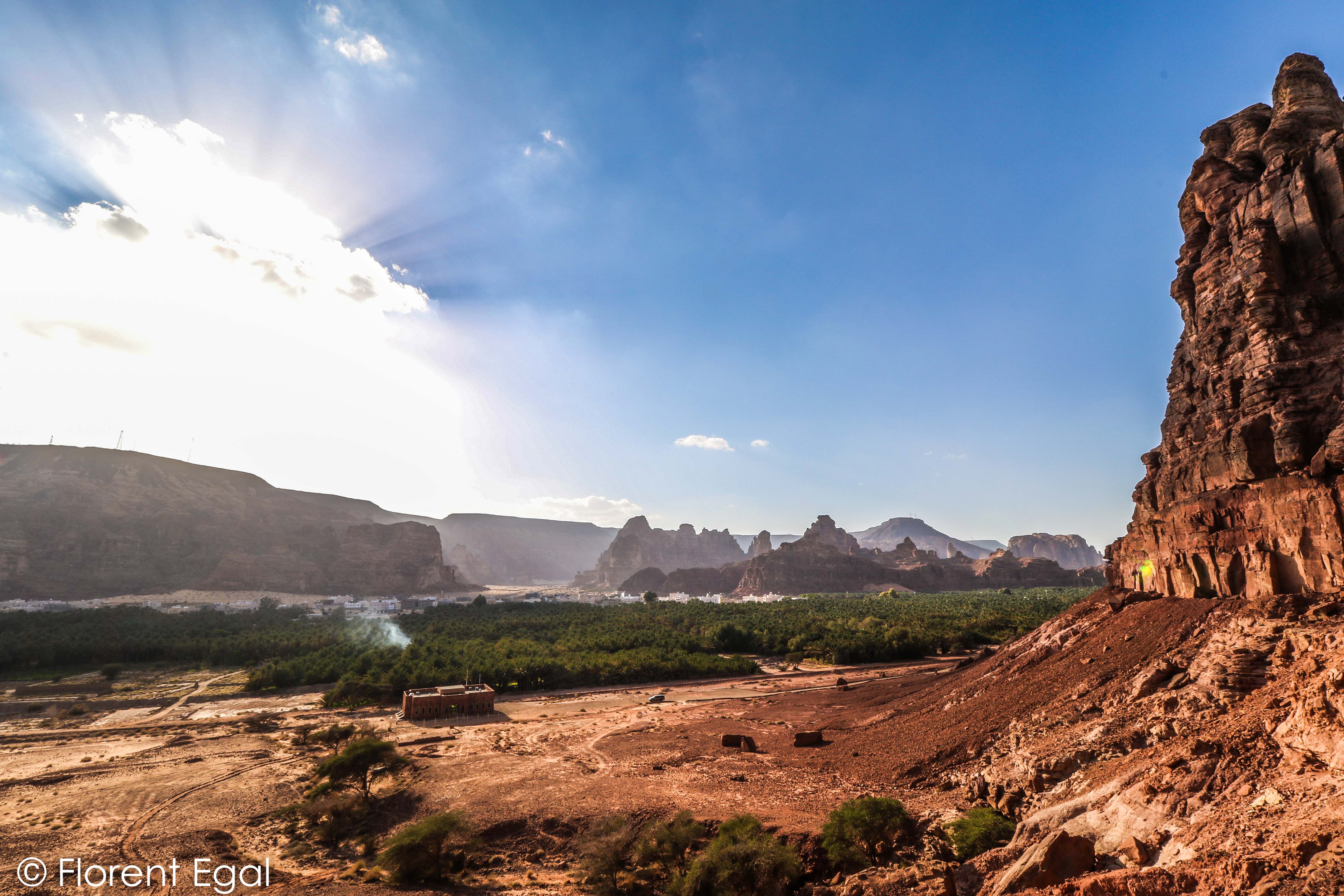 View on the ancient oasis of Dedan from the Lions Tombs (photo: Florent Egal)